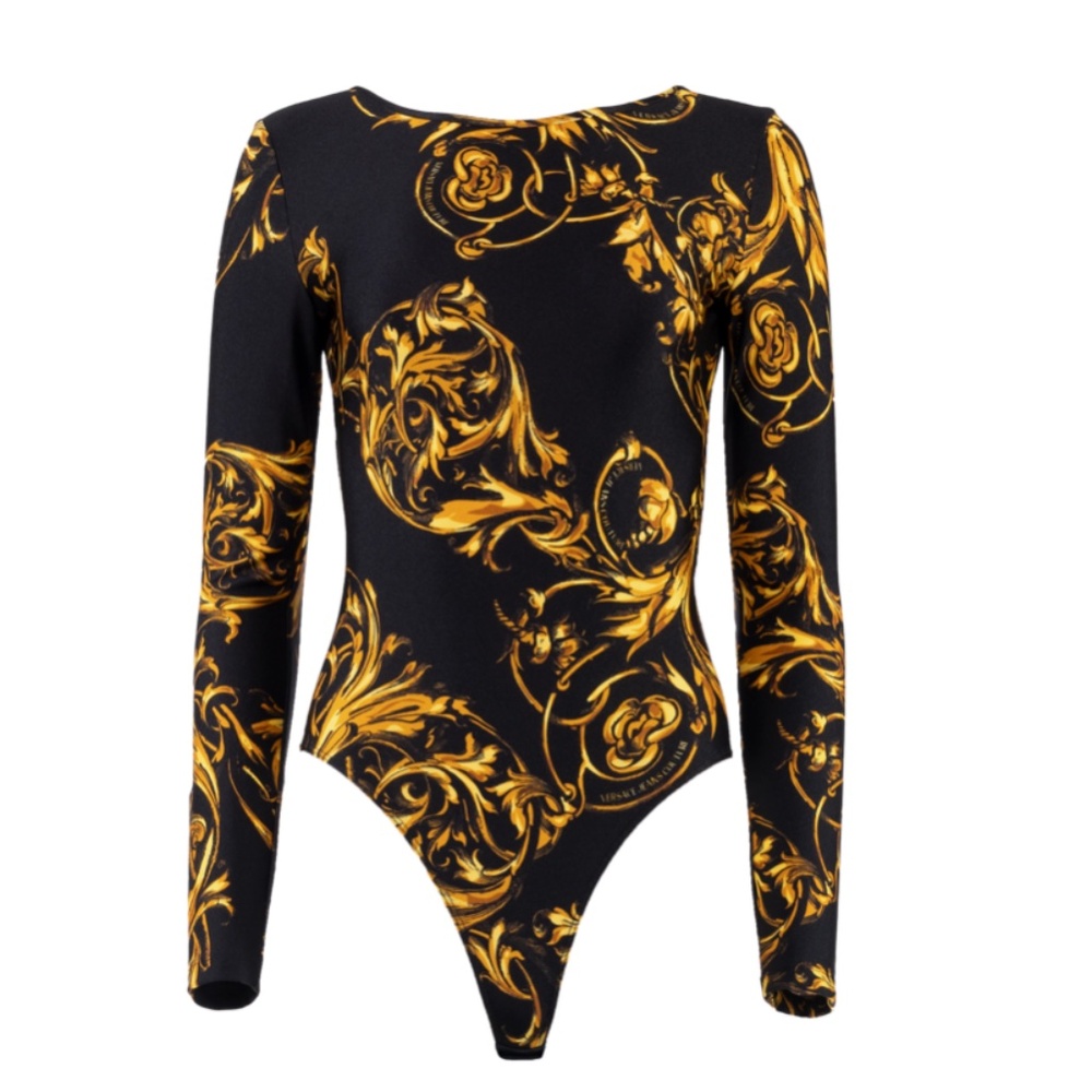 VERSACE JEANS COUTURE REGALIA BAROQUE PRINTED BODYSUIT